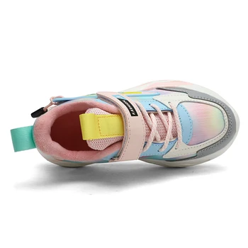 Çocuk Ayakkabı Kız Sneakers Pembe Mor Moda Platformu Sneakers Çocuk Koşu Spor Tenis Ayakkabıları Kız için Ücretsiz Kargo