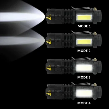 Taşınabilir Alüminyum Q5 Mini El Feneri meşale ışık Yüksek Güç El Led COB UV El Feneri Kamp Avcılık İçin Dış Aydınlatma