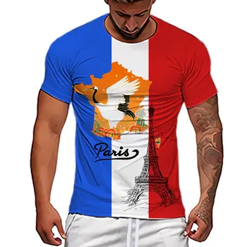 2022 erkek tişört Amerikan Bayrağı Baskı T-shirt Yaz Yuvarlak Boyun Hip Hop Boy Kas Streetwear Giyim Üst Erkek T Shirt