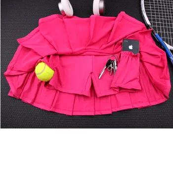 Kadın Tenis Yoga Etek, Spor Atletik Yoga Kısa Etek, 2 İn 1 Kızlar Badminton Etekler Güvenlik Şort, Hızlı Kuru Etek