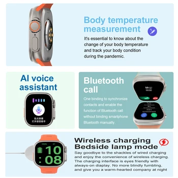 Akıllı saat Ultra Serisi 8 Erkek Kadın DT8 Ultra Serisi 8 NFC Su Geçirmez spor saat Bluetooth Çağrı Kablosuz Şarj GPS Parçaları