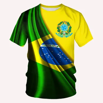 Brezilya Forması Brezilya Seçimi Gömlek erkek Boy Kısa Kollu Tee Ücretsiz Kargo Erkek / Kadın Yaz Vintage Streetwear En Camiş