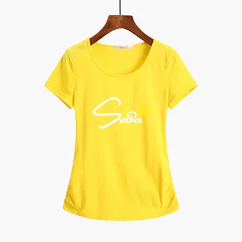 Yeni 2020 Yaz T Gömlek Casual Kısa Kollu Pamuklu Artı Boyutu Üstleri Tee kadın kıyafetleri Camiseta Feminina Katı Düzenli