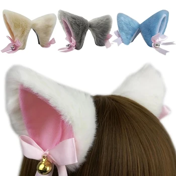 Kedi Kulak Yay Bandı Kolye Kedi Pençe Eldiven Cosplay Peluş Çan Hairband Kadınlar Kız Masquerade Parti Şapkalar saç aksesuarları