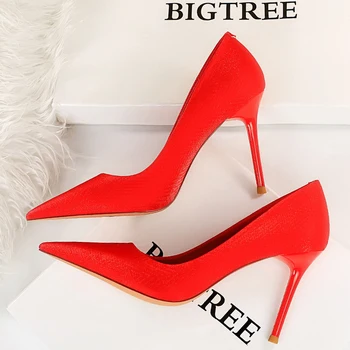 BIGTREE Ayakkabı Kadın Pompaları Degrade Renk Eşleştirme yüksek topuklu ayakkabı Moda Ofis Ayakkabı Stiletto Topuklu Bayan Ayakkabıları Artı Boyutu 43