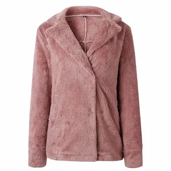 SINFEEL Faux Kürk Giyim Ceket Kadın Moda Sonbahar Kış sıcak tutan kaban Uzun Kollu Cep Ceket 2018 Sıcak Yeni Kadın Palto