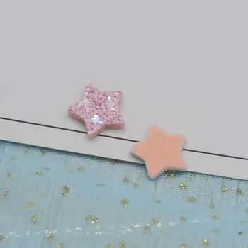 40 adet / grup 2.5 cm Glitter Yıldız ve Kalp Yastıklı Aplikler Bebek Klip Aksesuarları DIY Çocuk yamalar ve Kek Ekleme Kartları