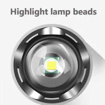 Taşınabilir el feneri Güçlü ışık yüksek güç şarj edilebilir Zoom vurgulamak taktik el feneri dış mekan aydınlatma ledi el feneri