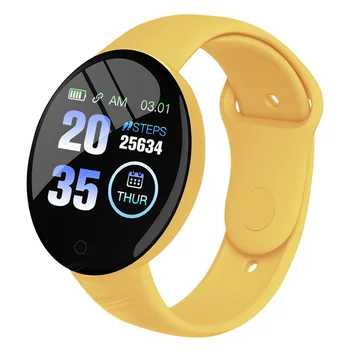 1 Adet D18 akıllı saat Kan Basıncı nabız monitörü Bluetooth uyumlu Smartwatch Spor İzci Pedometre 5 İsteğe Bağlı Renkler