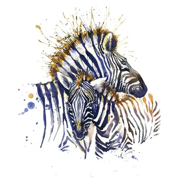 20.7x22. 6cm Renkli Zebra Hayvan Demir On Yamalar DIY Elbise T-Shirt termal ısı transferi çıkartmalar baskı