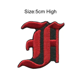 1 ADET A-Z siyah kırmızı 5cm yüksek eski İngilizce Alfabe Harfler Karışık İşlemeli rozeti dikmek Demir On Patch Giysi Çantası Kot