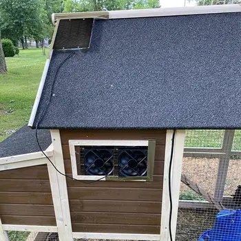 Hava koşullarına dayanıklı Güneş Enerjili Panel Fan havalandırma 10W Taşınabilir Köpek Evi için Tavuk Kümesleri Döken Çatı Sera Penceresi