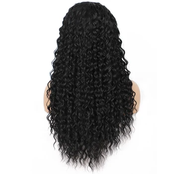 Kookastyle Uzun Kıvırcık Kafa Bandı Peruk Siyah Kadınlar için Uzun Su Kinky Kıvırcık Kafa Bandı Saç Peruk Brezilyalı Tutkalsız Vurgulamak Peruk