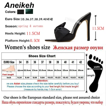 Aneikeh YENİ Yaz Özlü İpek Kelebek Düğüm STİLETTO KATIR kadın Pompaları 2023 Seksi Sivri Burun Arkası Açık İskarpin Bayanlar parti ayakkabıları