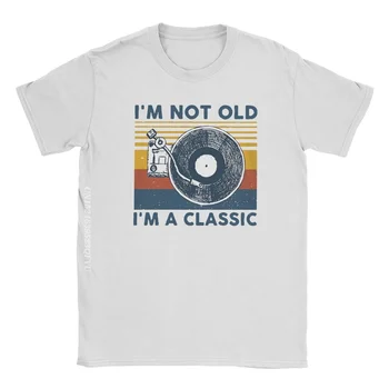 Vintage Dj değilim Eski ben Bir Klasik T-Shirt Erkek Kadın Üstleri T Shirt Komik Hediyeler İçin Müzik Lover Harajuku Tees Baskılı Tops