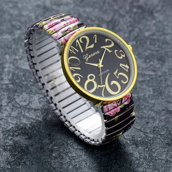 LANCARDO 2022 Basit İzle Kadınlar esneme kayışı Kristal Analog Kuvars bilek saatleri Büyük Dijital Kadran horloge dames Saat