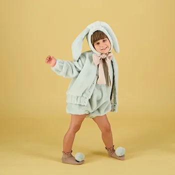 Bebek Ceket 2021 Yeni Sonbahar Kış Carb Marka Erkek Kız Sevimli Moda Tavşan Kadife Ceket Bebek Çocuk Dış Giyim Kostüm Yürümeye Başlayan