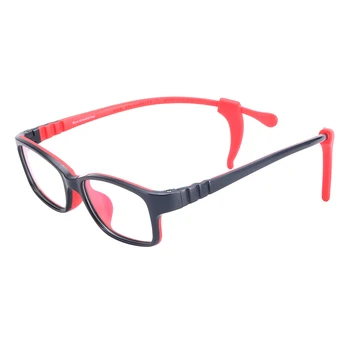 Çocuklar Renkli Dikdörtgen Kauçuk Gözlük Kız Erkek Hafif moda gözlük Reçete Miyopi Lensler