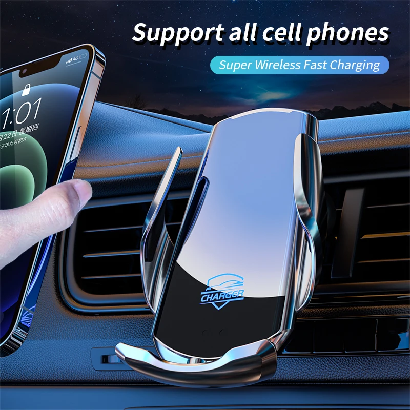 Almak Araba telefon tutucu ile 15W Kablosuz Şarj için tüm cep telefonları  Telefonları Manyetik Konnektör USB Kızılötesi Sensör telefon tutucu yuvası  < Cep telefonu aksesuarları /