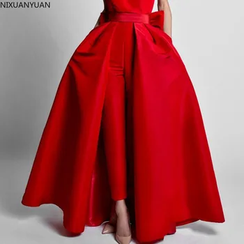 Ayrılabilir Etek düğün elbisesi Saten Ön Yarık Çıkarılabilir Tren Gelin Butik A-line Elbiseler Kadınlar 2022 Gelin Düğün