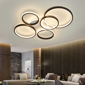 NEO Gleam Modern led tavan avize ışıkları oturma Çalışma odası yatak odası için AC85-265V Siyah veya Altın renk avize fikstür
