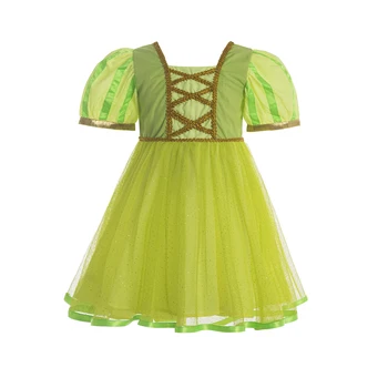 Tinkerbell kostüm Tinkerbell tutu Cadılar Bayramı kostüm Prenses elbiseler Yeşil elbise kız toddler bebek doğum günü kıyafetleri