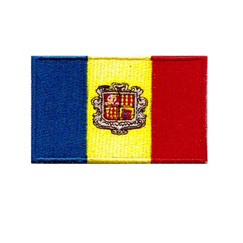Toptan 10 adet Nakış Andorra bayrağı veya sıcak yama fazla 200 ulusal bayraklar hoşgeldiniz 3D