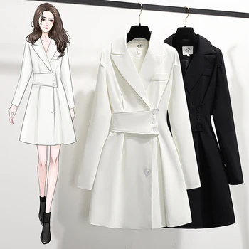 Moda kadın Giyim 2023 İlkbahar Sonbahar Blazers Palto Yeni İnce Takım Elbise Ceketler Kadın Elbise D505