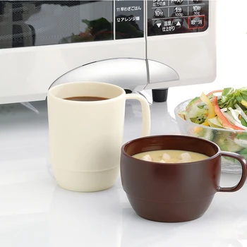 Kupa Basit Kahve Fincanı Yerleştirilebilir Mikrodalga Fırın Yüksek Sıcaklık Plastik Çay kulplu fincan Drinkware İçecek su