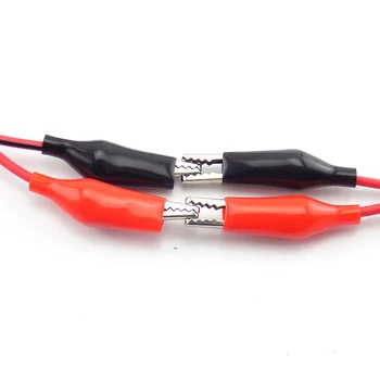 Timsah Klipleri elektrikli DIY Test Uçları Çift uçlu Timsah Test Klipleri kırmızı siyah Elektrik Roach Jumper Tel