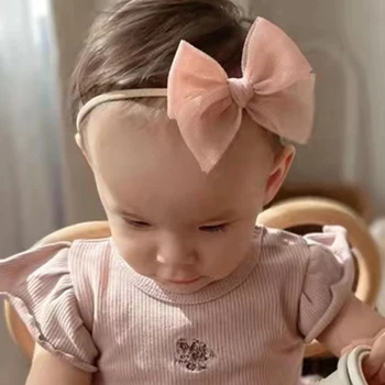 Bebek fiyonku Kafa Bandı Kız Saç Bantları Çocuklar İçin Elastik Kafa Bandı Yenidoğan Örgü Hairband Toddler Prenses Aksesuarları Yaz Setleri
