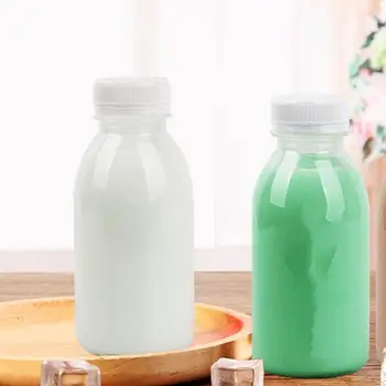 1 Adet 100/250/350/500/1000 ML Taşınabilir Şeffaf Plastik Süt Şişesi kahve şişesi Açık Seyahat Tek Kullanımlık İçecek Şişeleri