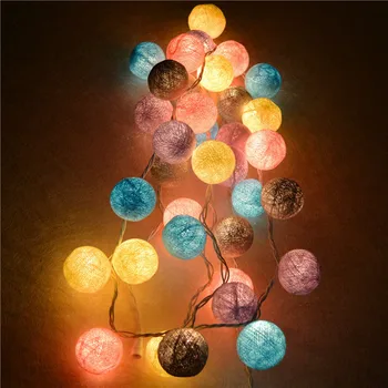 10/20/35 LED Pamuk topu ışık Dize Tatil Düğün Noel Partisi Peri İşıklar Açık İşık Garland Dekorasyon Rastgele renk