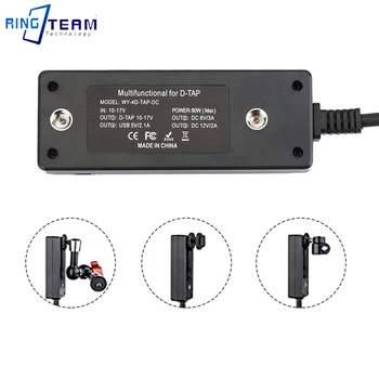 D-TAP Sarmal kablo anahtarı İle 1 Dak 4 dişi + 2 DC bağlantı noktası + 1 USB Çoklu güç Hub ışıklar/ekranlar için