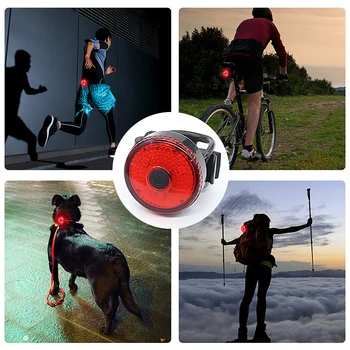 Bisiklet Taillight Şarj edilebilir su Geçirmez LED Bisiklet Arka Işık Güvenlik Uyarı Bisiklet Bisiklet Işık Kask Sırt çantası Lamba Parçaları USB