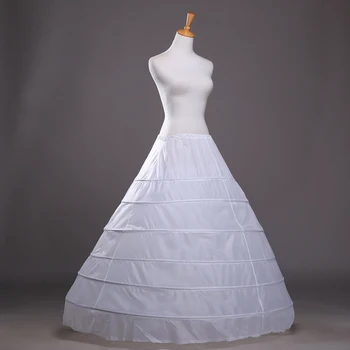 Ücretsiz kargo yeni Yüksek Kalite Beyaz 6 Çemberler Petticoat Kabarık Etek Kayma Jüpon Gelinlik Gelin Kıyafeti İçin Stokta