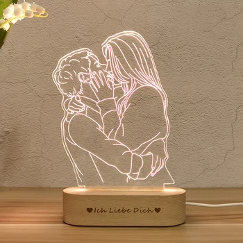 Kişiselleştirilmiş Özel Fotoğraf 3D Led Lamba özel Gece Lambası Düğün Yıldönümü Doğum Günü Hediyeleri