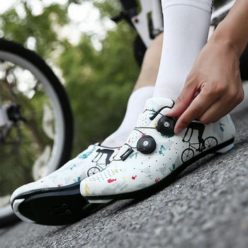 Dağ bisikleti ayakkabıları Erkekler Bisiklet Spor Ayakkabı MTB Kir Yol bisikleti ayakkabıları Yarış Kadın Spd Cleat Düz Spor Bisiklet Hız Sneakers Unisex