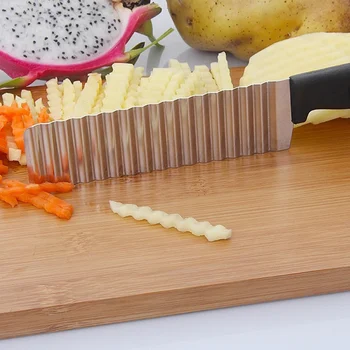 Patates Kızartması Bıçak testere dişli bıçak Paslanmaz Çelik Bıçak Sebze ve Meyve Dalga Bıçak Dilimleme Chopper Mutfak Aksesuarları