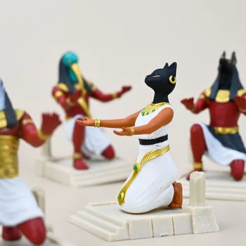Mısır Tanrı Kalemlik Serisi Gashapon Oyuncaklar Thoth Horus Anubis Bastet Yaratıcı Moda Aksiyon Figürü Masaüstü Süs Oyuncaklar