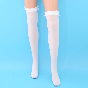 Kadınlar Seksi Uyluk Yüksek Çorap Sonbahar 3D Baskı Kırmızı Çilek Pembe Tatlı Kawaii Diz Çorap Üzerinde Kız Lolita Anime Cosplay