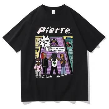 Yo Yo Pierre Sen Wannq Buraya Gel Tshirt Anime Karikatür Tarzı Playboi Carti baskı t-shirt Hip Hop Erkekler Tupac 2pac Rap T Shirt