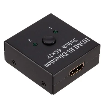 4K X 2K HDMI Uyumlu Switcher Çift yönlü Manuel 2x1 1x2 HDMI AB Anahtarı HDCP Destekler 4K FHD Ultra 1080P Projektör için