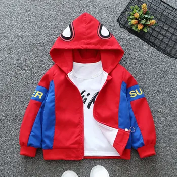 Örümcek adam beyzbol ceketleri Kız Erkek İlkbahar Sonbahar Çocuk Spor Kapşonlu Palto 2022 Moda Çocuk Disney Giysileri 1-6Y
