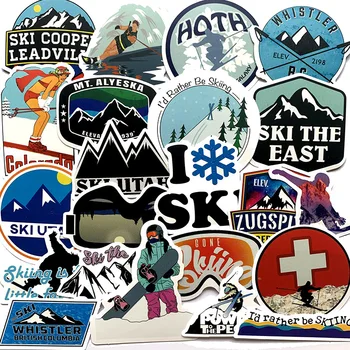 10/30/50 adet Kış Kayak Kar Dağ Graffiti Çıkartmalar Bagaj Dizüstü Kaykay Snowboard Buzdolabı Kayak çıkartma