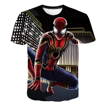 Çocuk T-shirt örümcek adam Yaz Marvel Giysileri Bebek T Shirt Çocuk Avengers Kollu Giyim Grafik T-shirt Tee 1-14Years