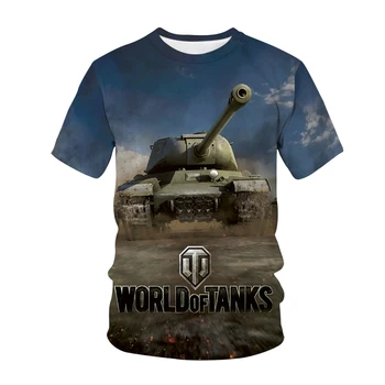 Yaz sıcak satış T-shirt Dünya Tankları 3D baskı Erkekler Kadınlar Moda Streetwear O-boyun Kısa Kollu Unisex Tees Büyük Boy