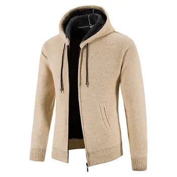 Trendy Kış kazak ceket düz renk Tutmak sıcak peluş kalınlaşmış kış ceket