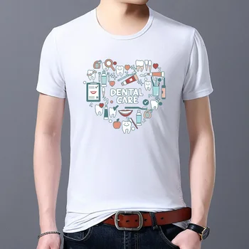Yaz erkek Moda Rahat Nefes Diş Baskı Gömlek Spor Popüler Seyahat O-Boyun T-shirt Sokak Harajuku Gençlik Gömlek