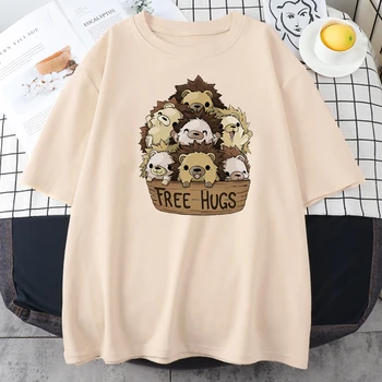 Ücretsiz Hugs Bir Sepet Ayılar kadın T-Shirt Hip Hop Rahat Tişörtleri 2022 Harajuku Moda T Shirt Yaz Siyah Tees kadınlar İçin 2022